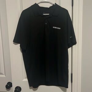 Nike Samsung Logo Black Polo Shirt size XL light weight tech style